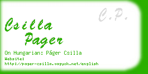 csilla pager business card